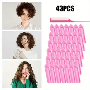 42 Piece Foam Hair Rollers Heatless Hair Curler Curvy Wavy Hairstyle Curling Hair Styling Tools Soft Sleeping Curlers with Rat Tail Comb Fashion Accessories