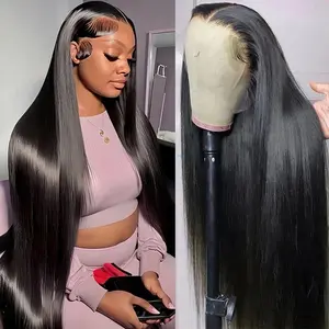 Bling Hair 180 Density 13x4 13x6 360 4x4 Hd Transparent Smooth Straight Lace Front Human Hair Wigs Brazilian Frontal Wigs For Black Women