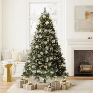 YITAHOME 4.5/6 FT Scotch Pine Artificial Christmas Tree(with Lights and Remote Control), with 3 Lighting Colors, 11 Lighting Modes, with PVC Branch Tips