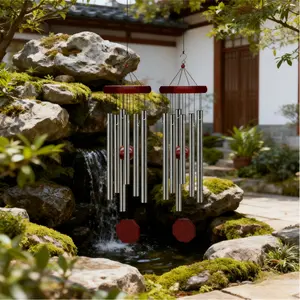 2Pcs Wind Chime with 6 Metal Tubes and Hook Garden Decoration Wind Chime Inspirational and Memorial Gifts Wind Chimes for Outside Patio Home or Home Furnishings Decor - Tools & Hardware.