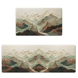 Kitchen Mats for Floor Cushioned Anti Fatigue Kitchen Rugs Sets of 2, Oil Mountain  Non Slip Waterproof Kitchen Floor Mat, Comfort Memory Foam Standing Mat for Laundry Office Sink DesB