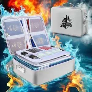Fireproof Document Box with Lock - Portable Waterproof Document Organizer for Important Paperwork