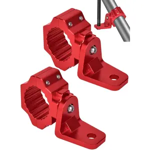 2-Pack Red UTV Flag & Light Bar Mount, 360? Rotating Whip Light Mount Bracket for 1.75"-2" Roll Cage, Heavy-Duty Aluminum Alloy Fit Polaris RZR, Can-Am Maverick