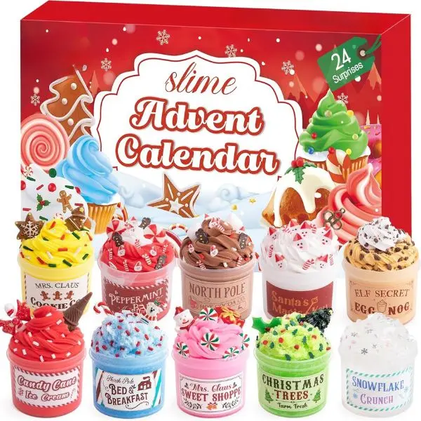 Halloween Fall Gift Slime Advent Calendar 2025, Christmas Countdown Calendar 24 Days, Different Butter Slime Cloud Slime Fluffy DIY Kit for Girls and Boys, Non-Sticky and Safe
