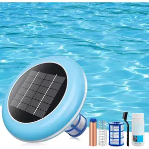 Pool Ionizer Solar Powered,Copper Ionization,Floating Automatic Water Cleaner and Purifier,Up to 45,000 Gal,85% Less Chlorine, Chlorine Free Water,Smart Replacement