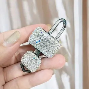 Fashionable Mini Diamond-Encrusted Padlock for Home Security, Anti-Theft Drawer Lock, Single-Key Operation, Durable Design, Safety Lock, Secure Lock, Sturdy Lock