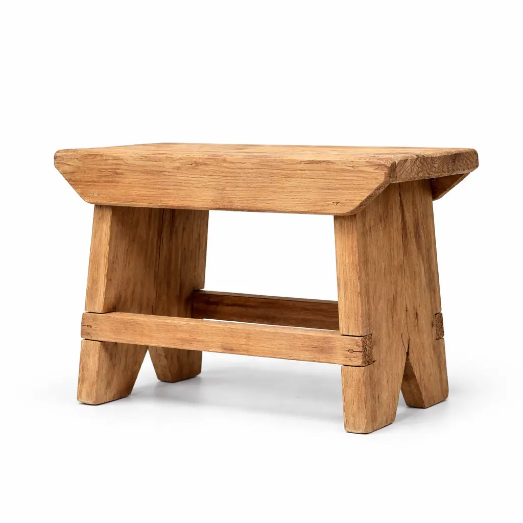 Ghanaian Wooden Kitchen Stool - Simple Design, Ideal for Home Ghanaian Wooden Kitchen Stool - Simple Design, Ideal for Home