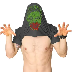 Mens Ask Me About My Zombie T Shirt Funny Flip Costume Outbreak Halloween Tee Mens Funny T Shirts Cool Vintage Fashion T-Shirt Gift Classic Menswear Halloween Apparel for Men Funny Flip Short Sleeve Novelty Black