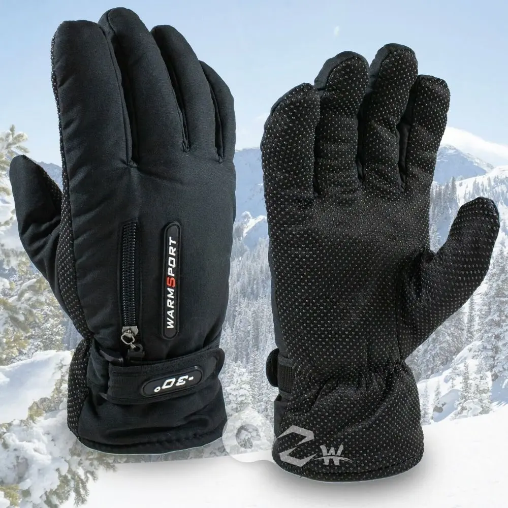 Men's Leather Thermal Insulated Cleaning Gloves - Heat Protection, Waterproof, Windproof, Touchscreen-Enabled, Reinforced Grip, Flexible Palm, Lightweight, Zip Pocket for Cold Weather Driving (Home Care Supplies)