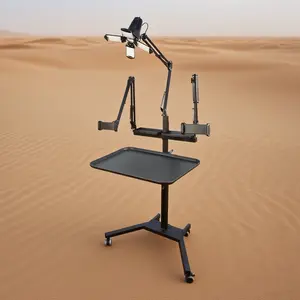 Multifunctional Tattoo Workstation,Tattoo Tray Cart with Tattoo Light& Wheels,Mobile Phone,ipad Tablet Holder, Tattoo Ink Tray and Led Garage Lights