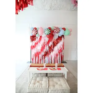 Candy Cane Lane Fringe Backdrop