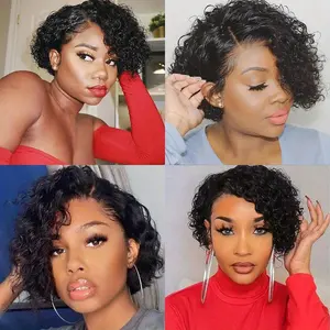 Gabrielle Hair Pixie Cut Wig Human Hair 13X1 Lace Frontal Wigs Human Hair Short Bob Human Hair Wigs For Women Lace Front Human Hair Wig FallFreshness WeeklyDeals