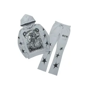 Trezno Heather Grey Hoodie/Stacked Pant Track Set