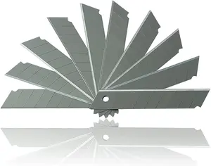 TOOLAZO 10-Pack 18mm Triple-Cutting SK2 Utility Knife Blades – 7 Snap-off Points for Box, Carpet & Rope | Fits Retractable Knives with Safety Box