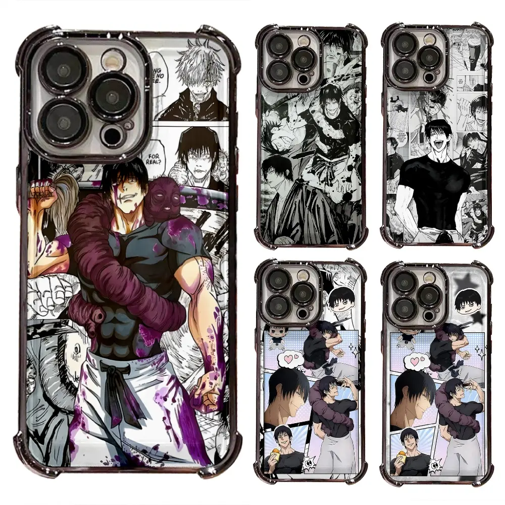Jujutsu K-Kaisen Fushiguro T-Toji Phone Cases For iPhone 17 Promax Pro Air 16 Plus 15 14 13 12 11 Black Silver Shockproof Protective Cover