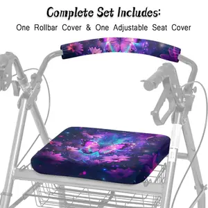 Butterfly Walker Seat Covers Set for Seniors Washable Rollator Cover Universal Rollator Walker Accessories Dustproof Seat and Backrest Cover for Rollators