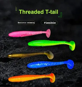 Seasky Fishing Premium 6.5CM Soft Threaded T Tail Bait Lures 20 Counts Set Realistic Swimbait for Enhanced Catch Rate Saltwater Fishing Lures perfect fishing gift big  lure glow  uv  bait baddie  baits jack  alllures Lifelike Fishing Lure Baits Set sharkb