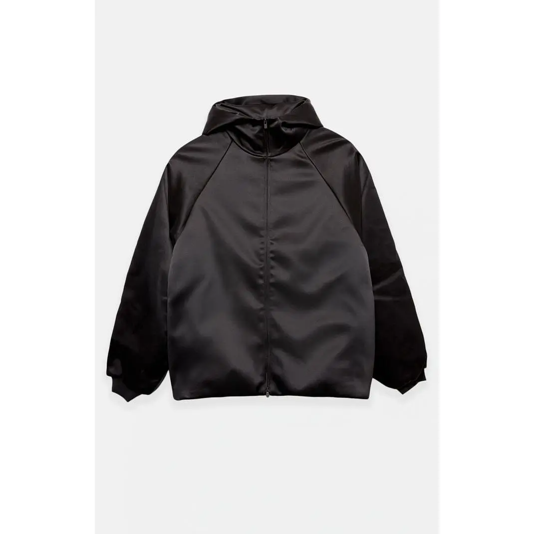 Fear of God ESSENTIALS Men's Vintage Black Hooded Bomber Jacket