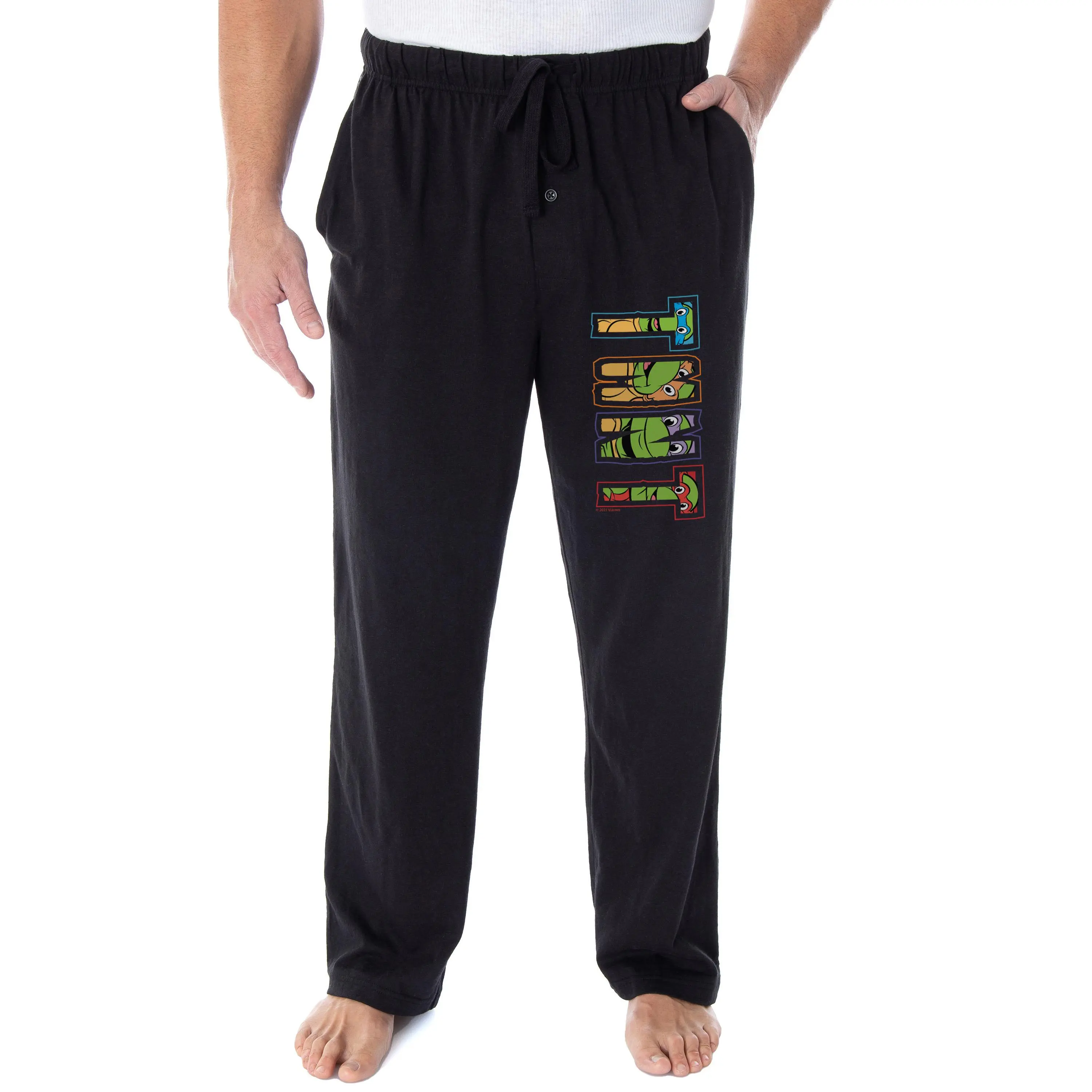 Teenage Mutant Ninja Turtle Men's TMNT Characters In Logo Loungewear Sleep Pajama Pants