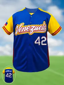 Men's Venezuela #24 Stitched Baseball Jersey, Loose Fit Breathable Embroidered Sports Sweatshirt,All-Season Sports Top for Casual Wear, Outdoor Activities, and Parties, Baseball Shirt, Party Attire, Durable Fabric