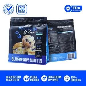 Just Move Protein - Blueberry Muffin - Vegan (Plant Based) Organic, Dairy Free, Soy Free Gluten Free, Keto, Peanut Free, 20g Protein, Low Carb, Non GMO Easy Snack Healthy