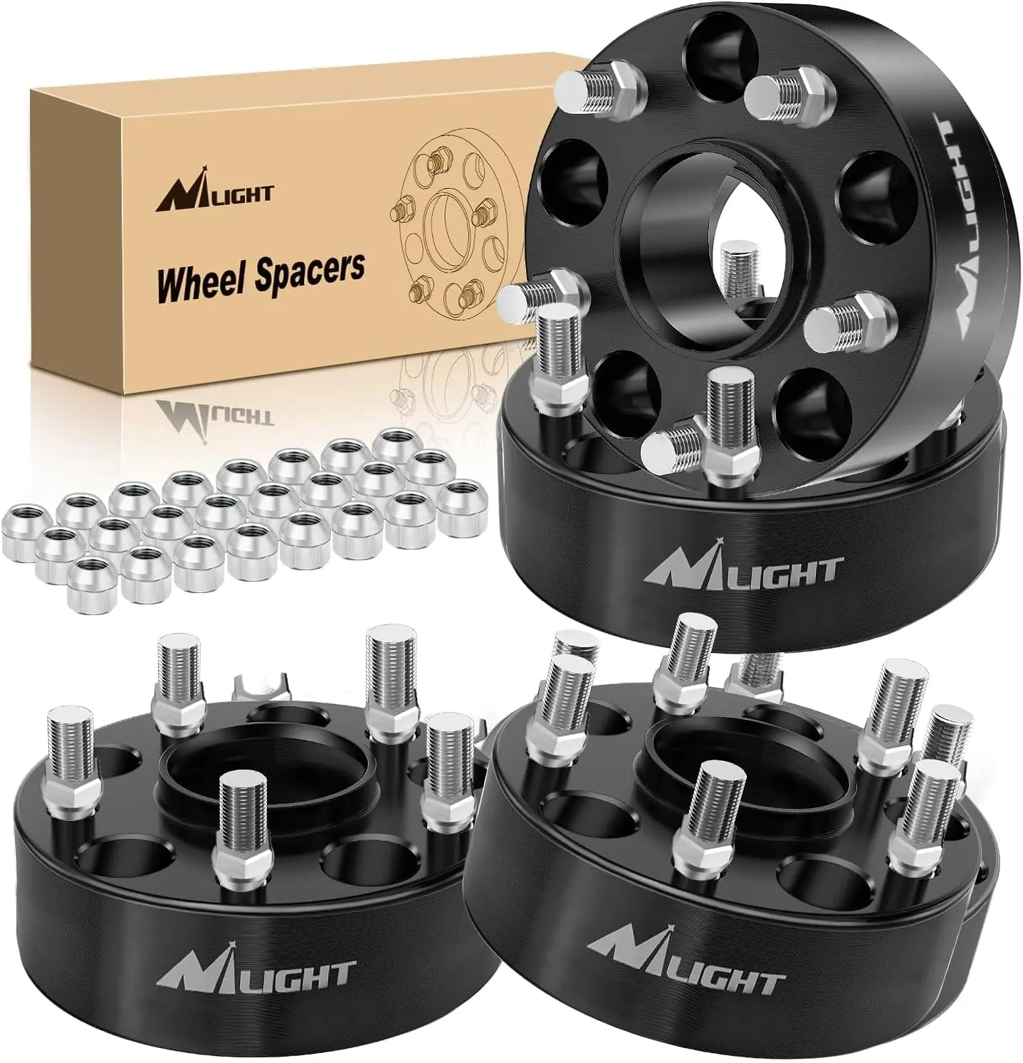 Nilight CNC Processed 5x5 Wheel Spacers - 1.5in 5x127mm, Stability Boost Tire Fitting Tool for 2007-2018 Wrangler JK/JKU, 1999-2010 Grand Cherokee WJ/WK, Better Handling Car & Automotive Accessories