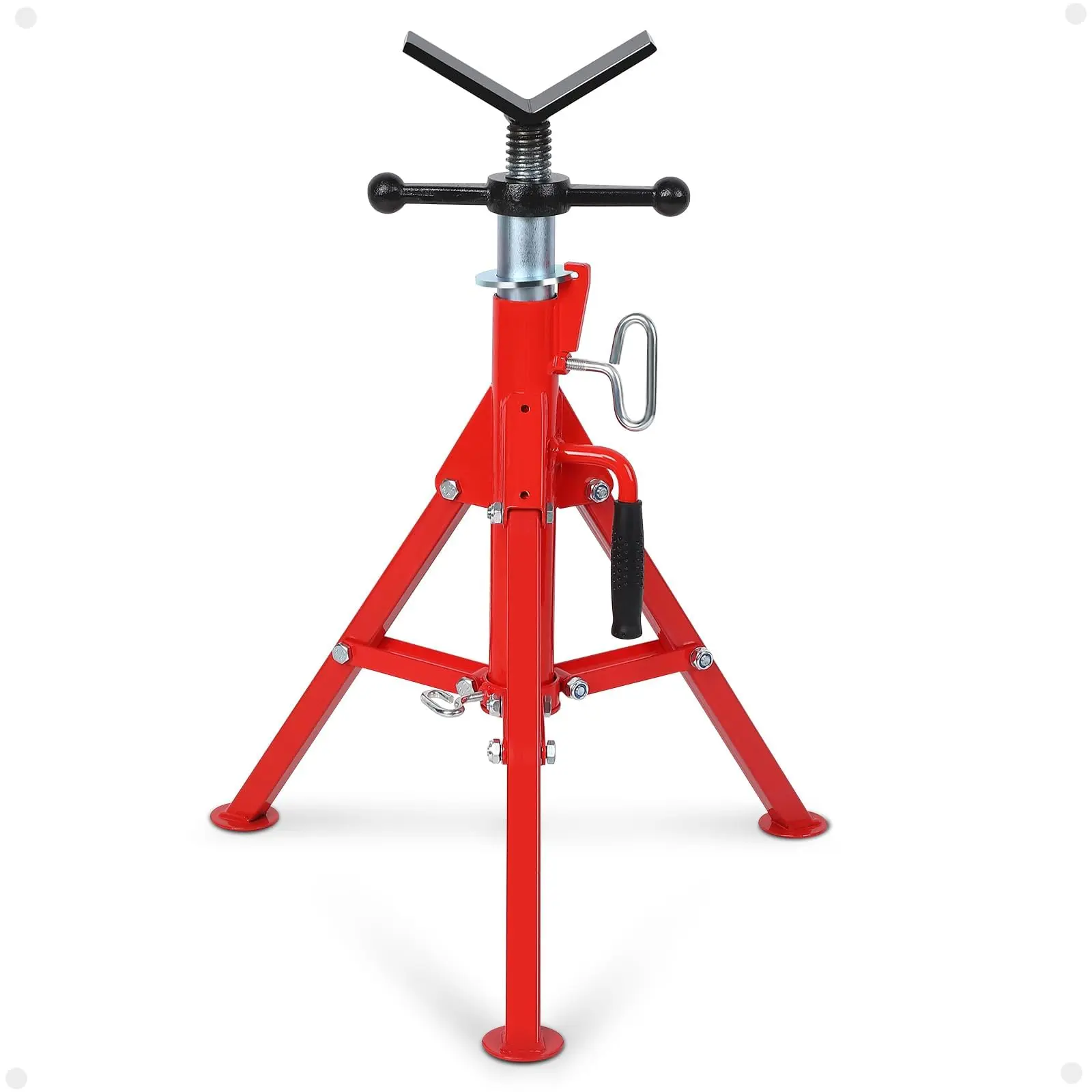 GARVEE Introducing the GARVEE 2500 LB Pipe Jack and V Head Pipe Stand, designed for pipefitters with a capacity of 2500 LB. This versatile tool supports pipes ranging from 1/2 to 12 inches, making it ideal for various projects.
