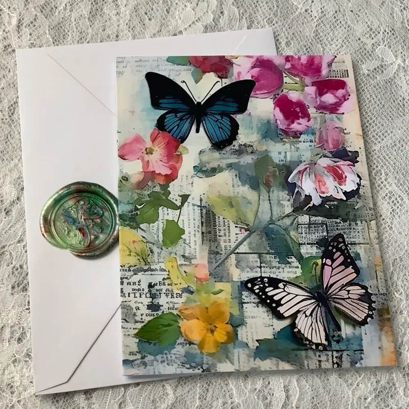 Handcrafted Greeting Card With Printed Design