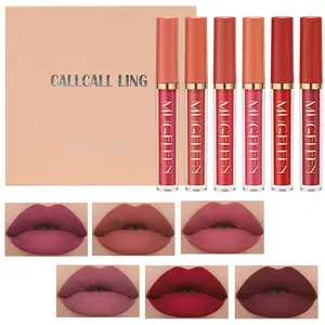 6-Piece Long-Lasting Matte Lip Gloss Set: Waterproof & Moisturizing Lip Gloss and Velvety Matte Lipstick—Versatile Lip Makeup for Any Occasion, the Perfect Birthday Beauty Gift.