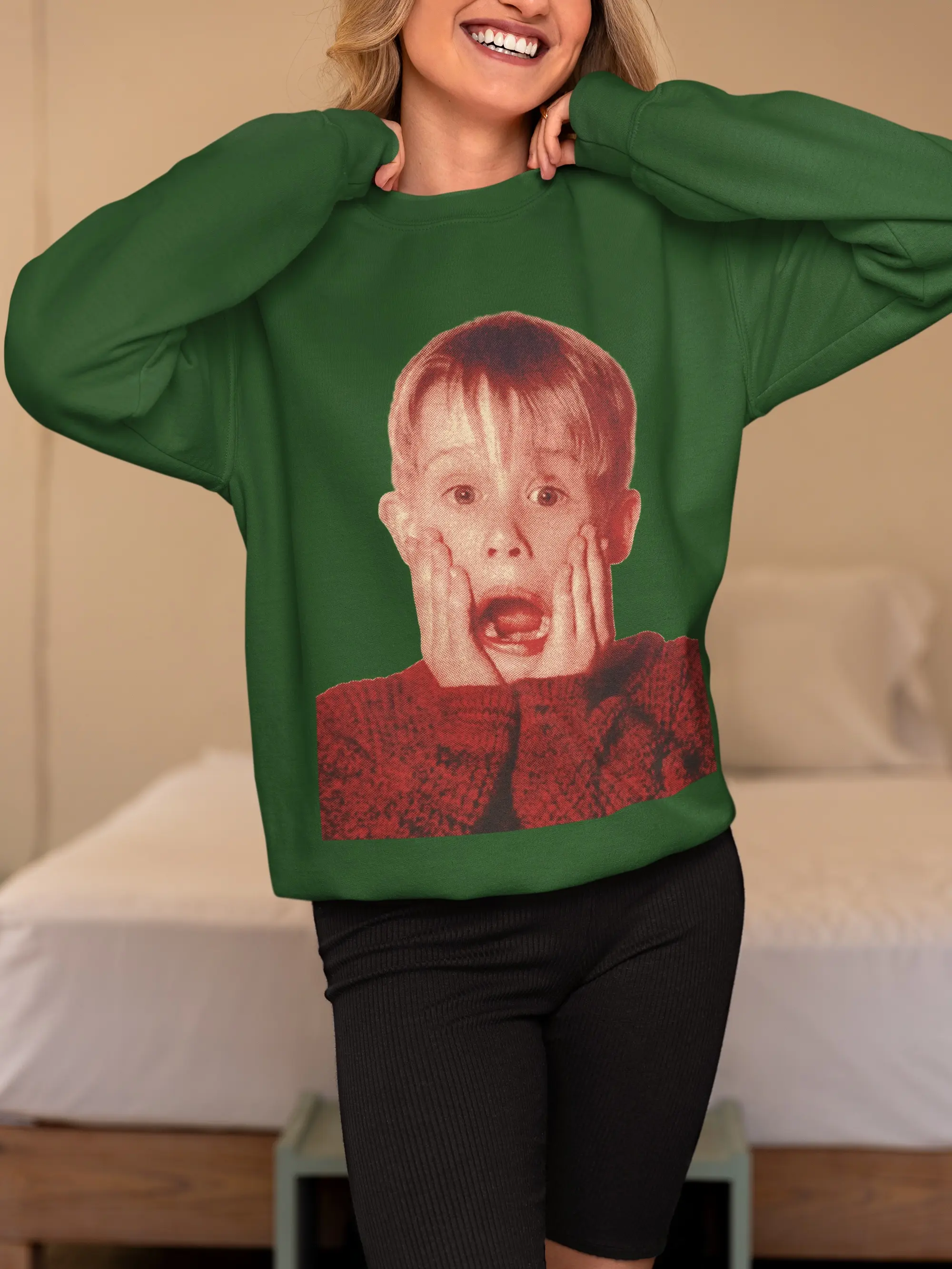Home Alone Kevin McCallister Funny Movie Meme Sweatshirt - Iconic 90s Film Graphic Unisex Cozy Pullover Sweater