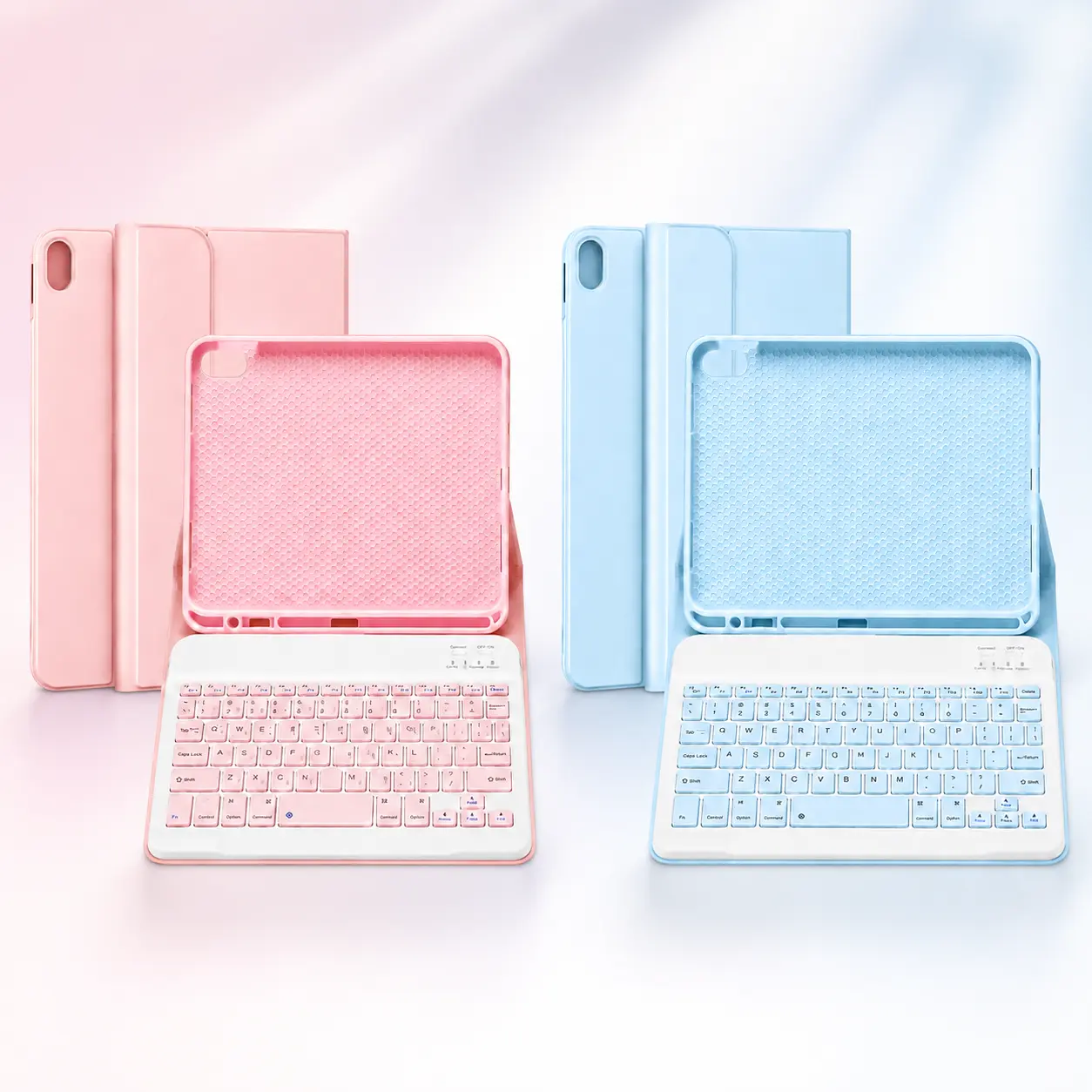 iPad 11th and 10th Generation Keyboard Case Compatible with iPad A16 2025 11 inch and iPad 10th Gen 2022 10.9 inch Detachable Bluetooth Keyboard Case with Pencil Holder Square Keycaps(This product does not include an iPad)