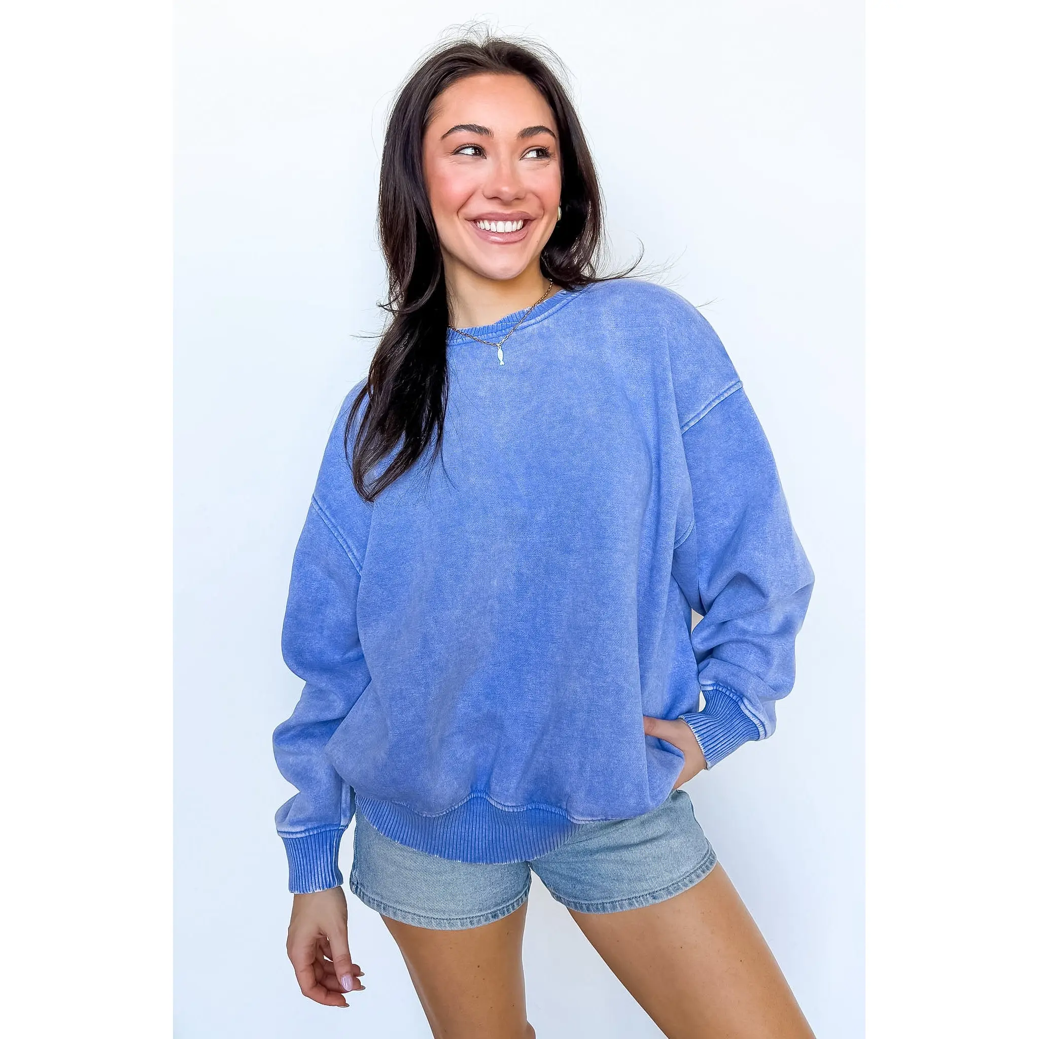 Cozy Vibes Acid Wash Oversized Pullover
