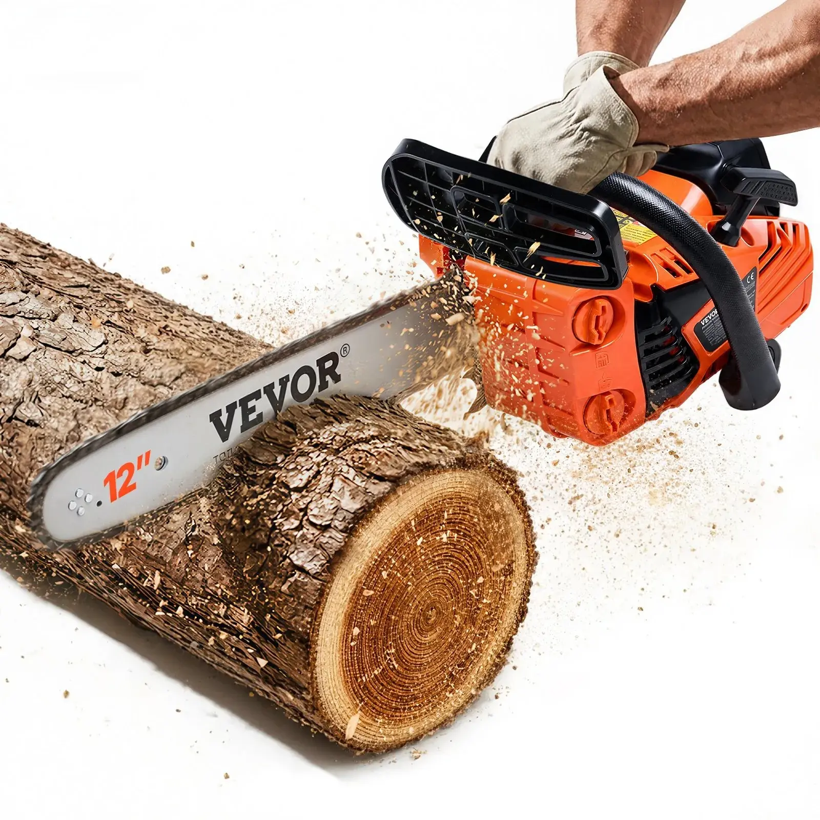 【Summerfinds】VEVOR Portable Gas Chainsaw, 25.4CC 12" 1.2HP Petrol-Powered Handheld Power Tool, Outdoor Gadget for Tree Branch Cutting, Garden Trimming, Dad Gift