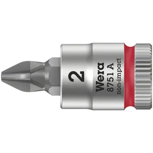 Wera 8751 A Phillips Zyklop bit socket, 1/4" drive, PH 1 x 28 mm