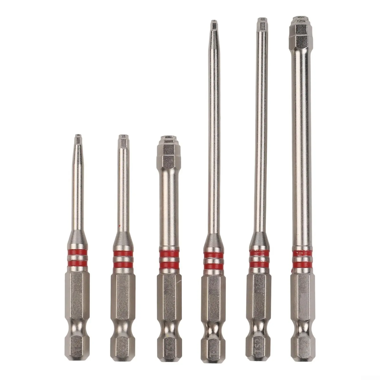 6-Piece Magnetic Hexagonal Shank Screwdriver Bit Set, Pagoda-Shaped Internal Hex Design - Torque-Enhanced, 1.5mm-6mm Size Range, Compatible with Electric Drills/Wrenches, Boosts Work Efficiency