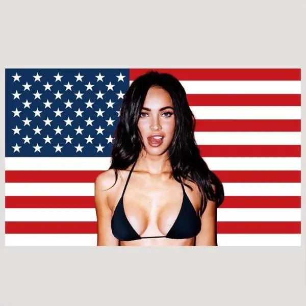 Megan American Flag Synthetic Tapestry Banner, 3x5ft Wrinkle-Resistant Polyester Decorative Flag with Vivid Colors, Brass Grommets, Full Width Design, Ideal for Indoor Home Decor, Party Decor & Gifting