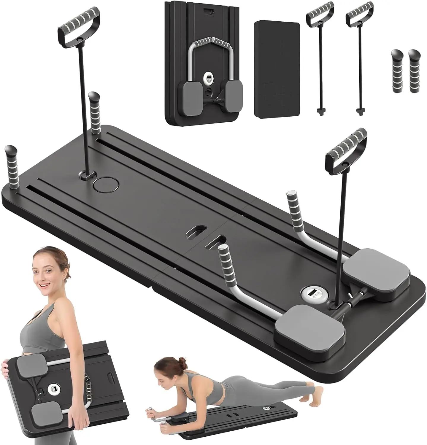 A1 Pilates Board with Yoga Socks - Pilates Equipment Set, Multifunctional Foldable Home Pilates Board, 5-in-1 Pilates Skateboar