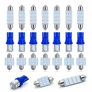LED Interior Light Set, 24 Pieces, Blue, Compatible with Most Vehicles