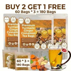 420/360/120/60Pcs Turmeric Ginger Cinnamon Tea, Cinnamon Tea, Ginger Turmeric Tea, Tea Bags, Turmeric Ginger Cinnamon Tea Bags, No Sugar, NoCaffeine, No Gluten