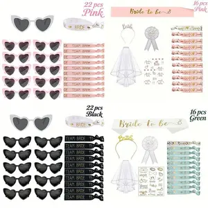 Bridesmaid Proposal Gift Set, Bachelor Party Headbands & Wedding Glasses, Bridal Team Accessories, 11/15/16/22 Pieces Pack
