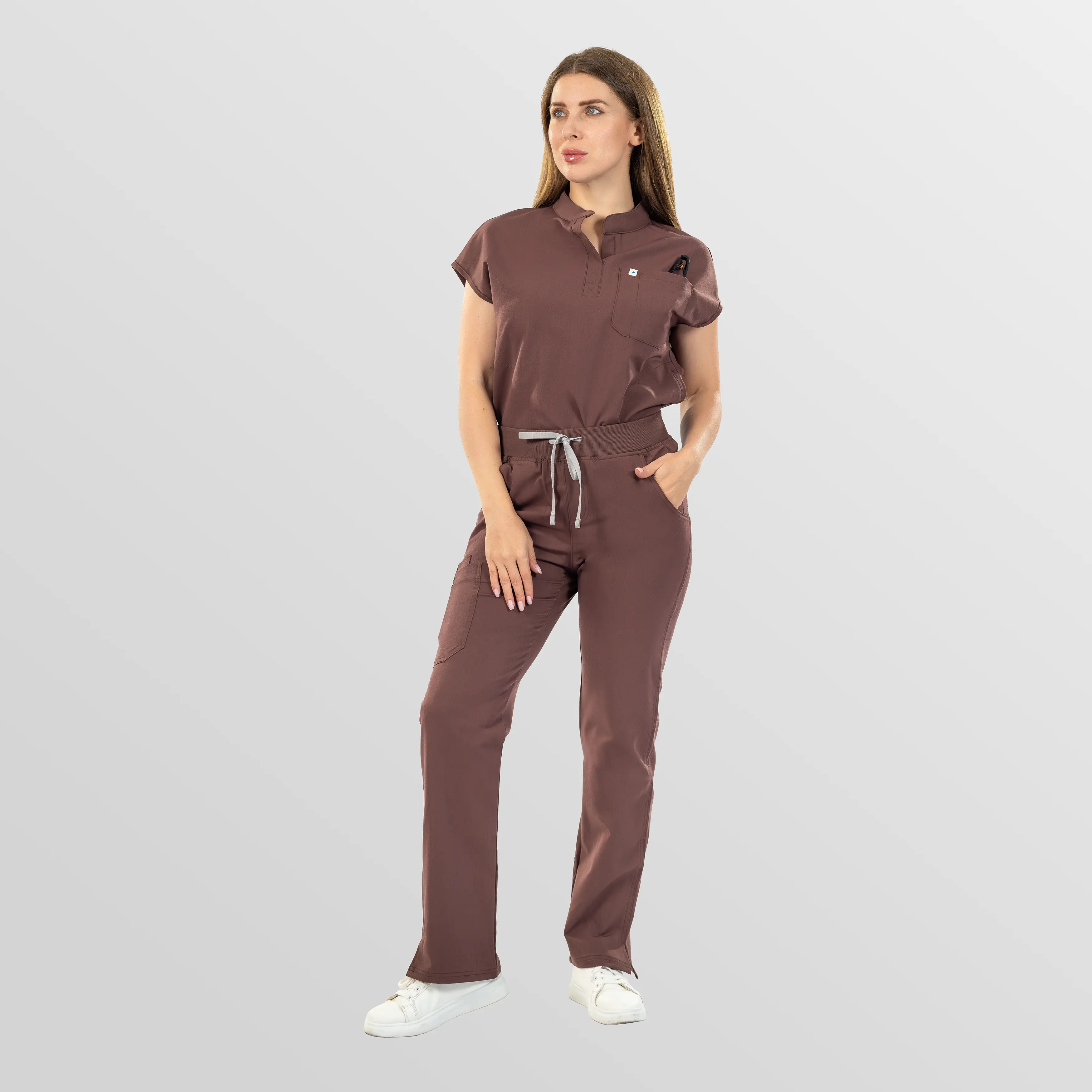 EADFLIE Scrub Set for Women, Modern Sleeveless Outfits with Straight Leg Pants, Soft 4-Way Stretch Fabric & 9 Pockets for Phone and Pens, Gloves, Badge, Athletic