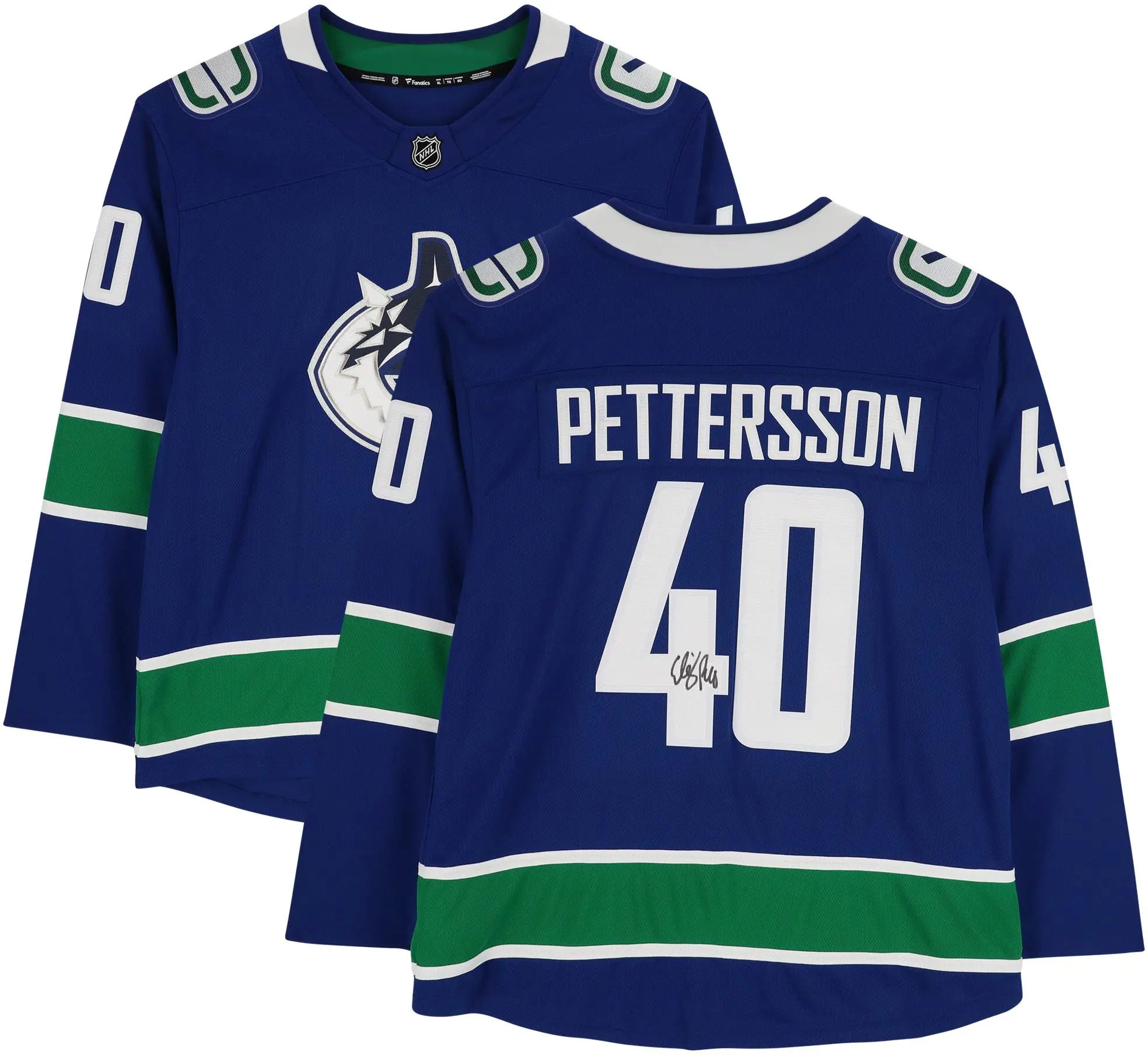 Elias Pettersson Vancouver Canucks Autographed Blue Alternate Fanatics Breakaway Jersey - Fanatics Authentic Certified