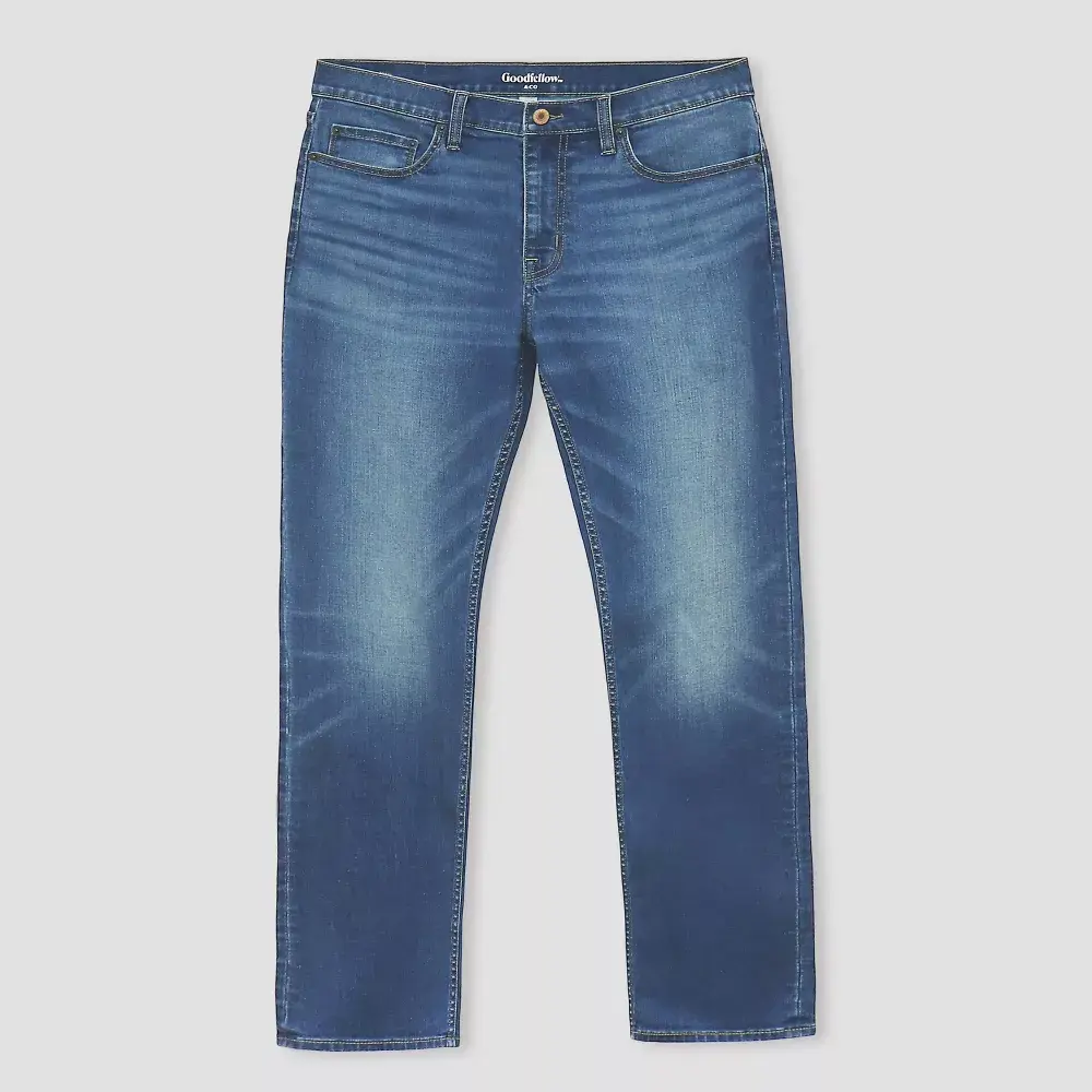 Men's Big & Tall Athletic Fit Relaxed Leg Jeans - Goodfellow & Co Medium Wash 36x36: Mid Rise Denim