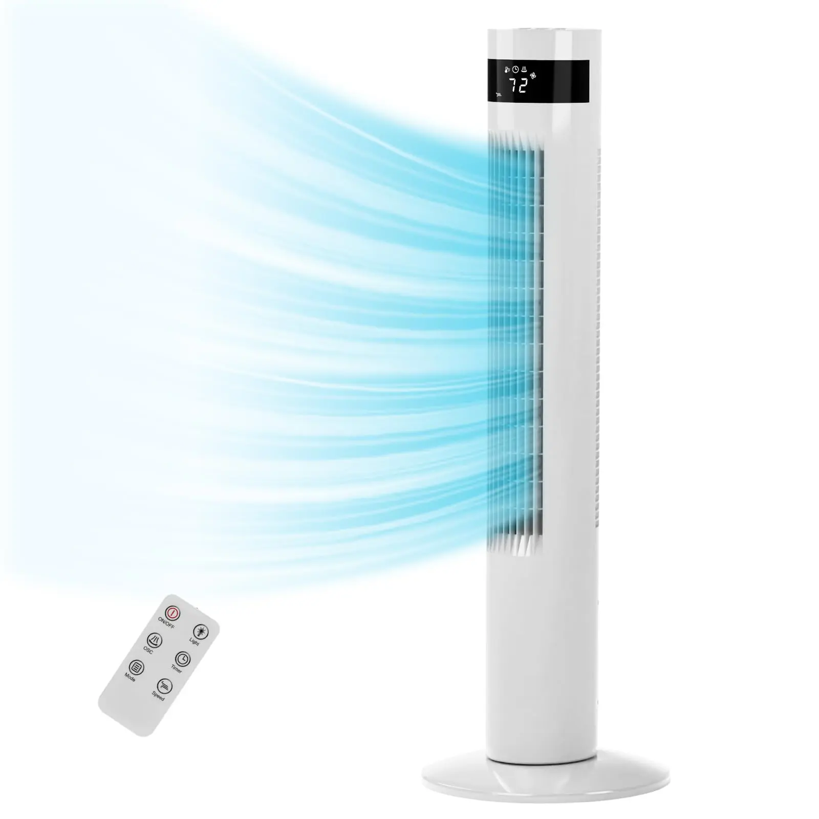 R.W.FLAME Tower Fan, Oscillation fan with Remote Control, Standing fan for office, 3 Wind Modes, Time Settings, Portable Bladeless Floor Fans for Home with Children/Pets/Elders(36") Springtok,dorm essentials,home essentials