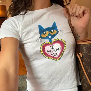 [Sale up to 50%] Pete the Cat Shirt - Cartoon Style Graphic Tee, Nostalgic Cartoon Tshirt, Cool Cat Baby Tee, Children's Nostalgia Merch, Trendy Babytee