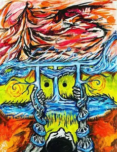 (2021) N# 02-100RB2021 Acrylic on Canvas Paper 9 x 12 inches