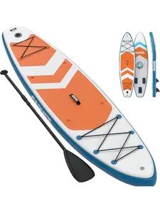 【Christmas Gift】Orange Color 10.6 FeetInflatable Stand Up Paddle Board, 10'6"/11" Paddle Boards With Premium Accessories, Non-Slip EVA Deck, Ultra-Light Carry Bag Pump, Suitable For Sea