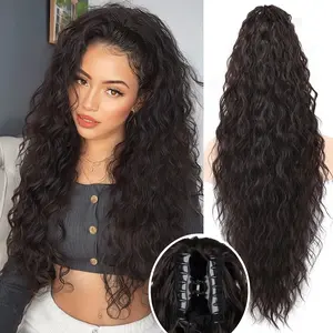 30Inch Curly Drawstring Ponytail Hair Extensions Long Clip Ponytail Synthetic Hairpieces for Women