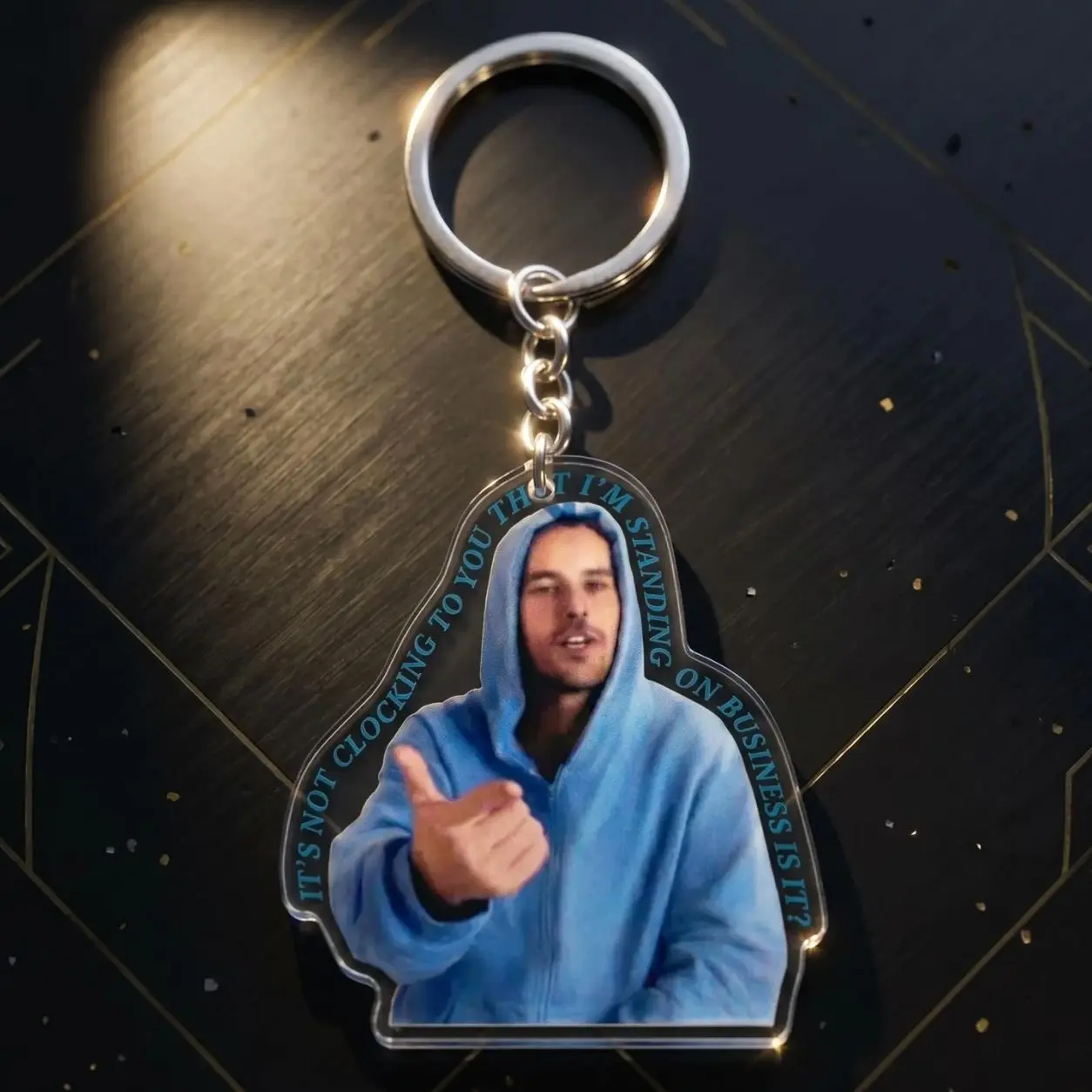 Standing on Busines  Bieber Meme Keychain, Funny Quote Keychain, Cute Keyring, Pop Culture Gift, Bag Charm, Gift for Fans