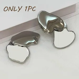 Portable Makeup Mirror Heart Cloud Shape Stainless Steel Foldable Pocket Mirror Travel Essential Gift Idea Travel Hand Mirrors
